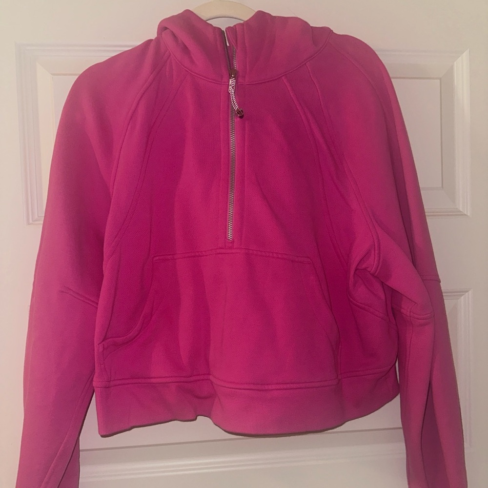 Lululemon Sonic Pink Half Zip Scuba Hoodie